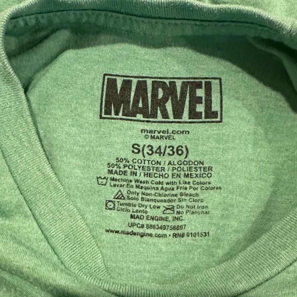Marvel Incredible Hulk Unleash The Hulk Green Graphic T-Shirt Mens Small S - Picture 3 of 7